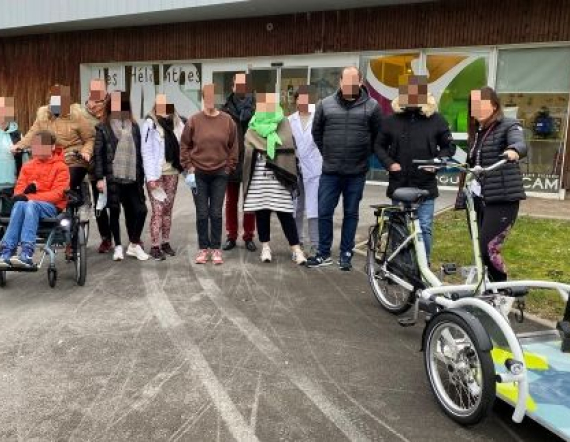 Photo de groupe des participants à l'animation vélo