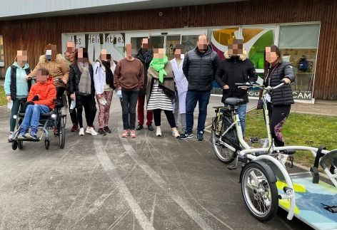 Photo de groupe des participants à l'animation vélo