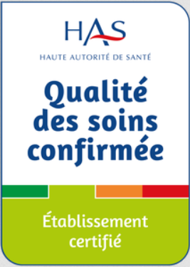 Logo HAS Qualité des soins confirmée - établissement certifié